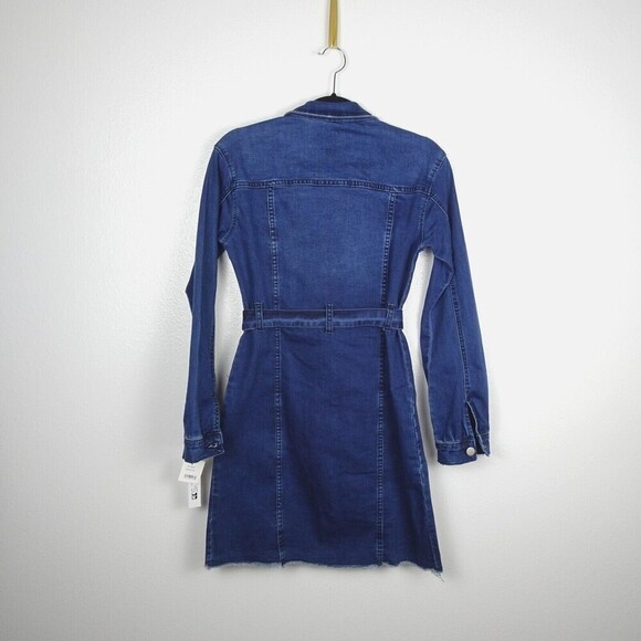 Joe's Jeans Girl's Blake Denim Dress Belted Dark Wash Button Long Sleeves XL/16 - Picture 5 of 12